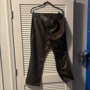 Old Navy Women's Brown Leather Flare Pants